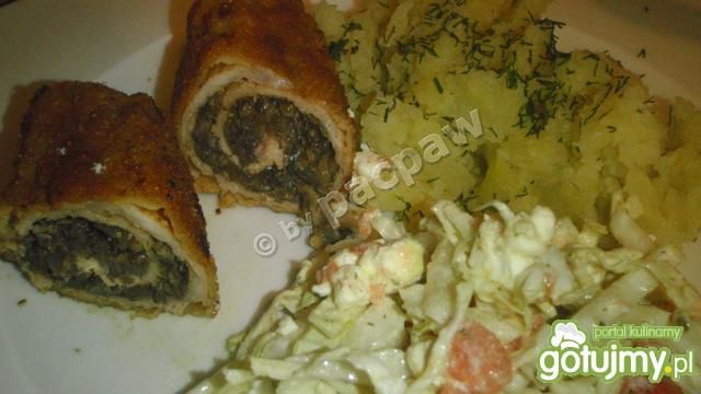 Roladki schabowe z nadzieniem pieczarkow