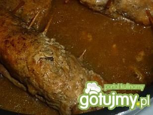 Roladki schabowe z pieczarkami i cebulką Roladki schabowe z pieczarkami i cebulką