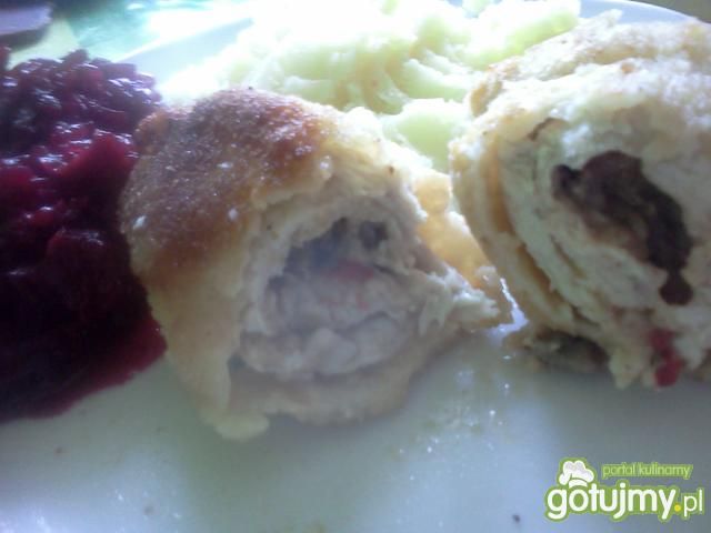 roladki schabowe z pieczarkami i papryką