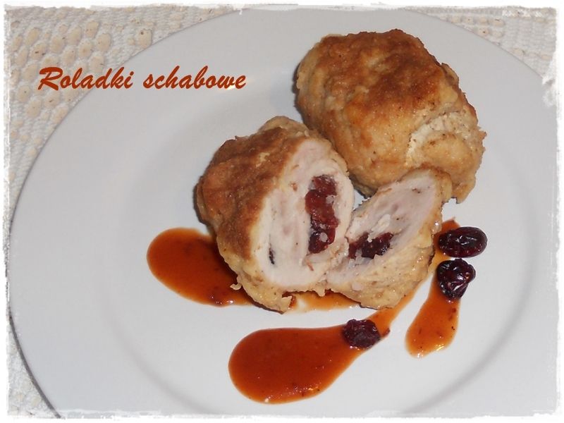 Roladki schabowe z ryżem i żurawiną