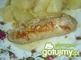 Roladki schabowe z żółtym serem Roladki schabowe z żółtym serem