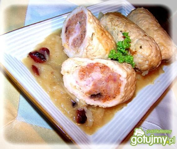 Roladki schabowe żurawinowe.