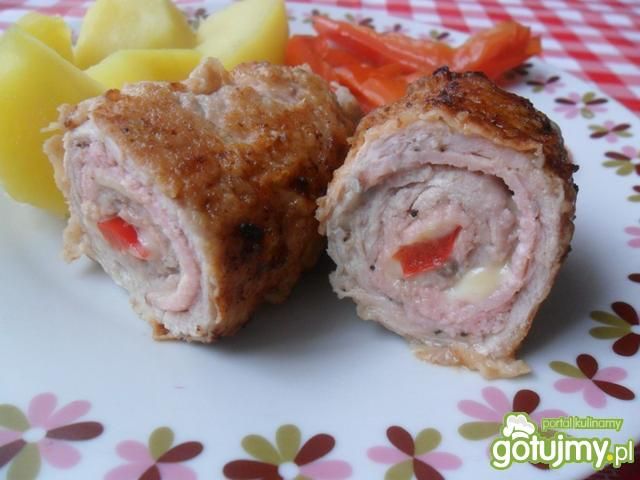 Roladki wieprzowe z szynką i serem Roladki wieprzowe z szynką i serem