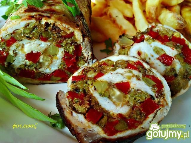 Roladki z brokułem i papryką