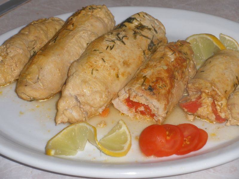 Roladki z indyka w sosie cytrynowym 