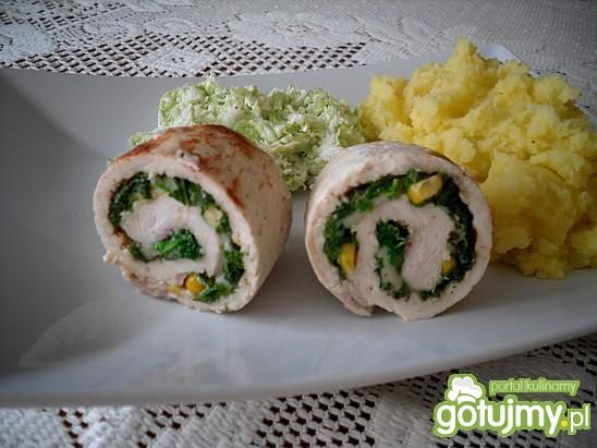 Roladki z jarmużem i mozzarellą