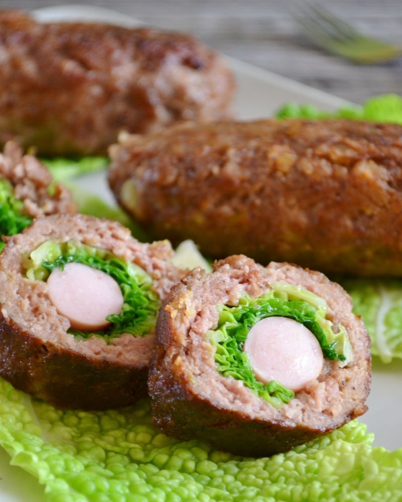 Roladki z kapustą i parówką