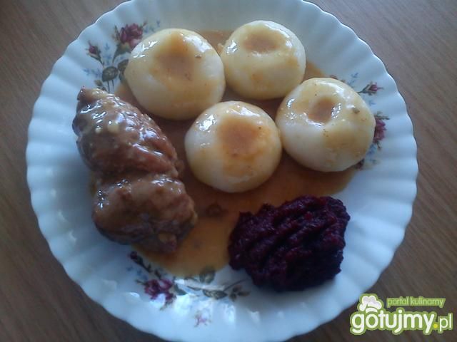 Roladki z karczku z kluskami