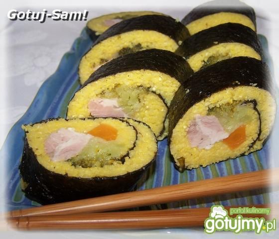 Roladki z kaszy a la sushi