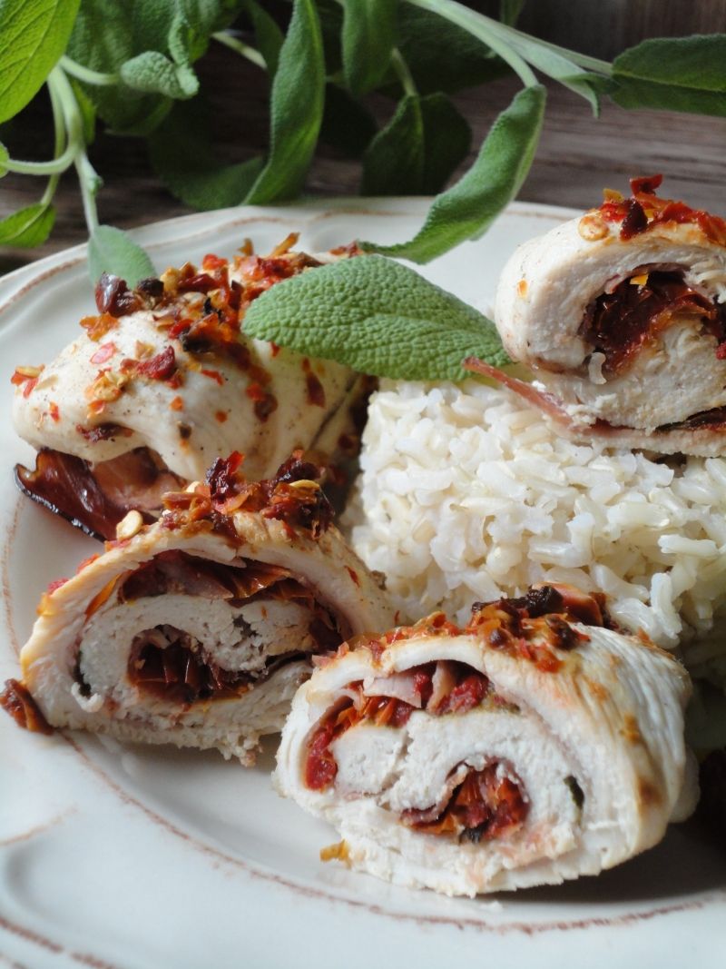 Roladki z kurczaka na parze