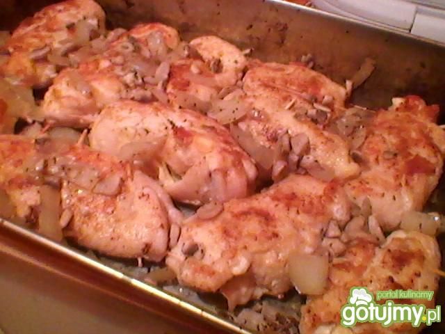 Roladki z kurczaka z pieczarkami i boczk