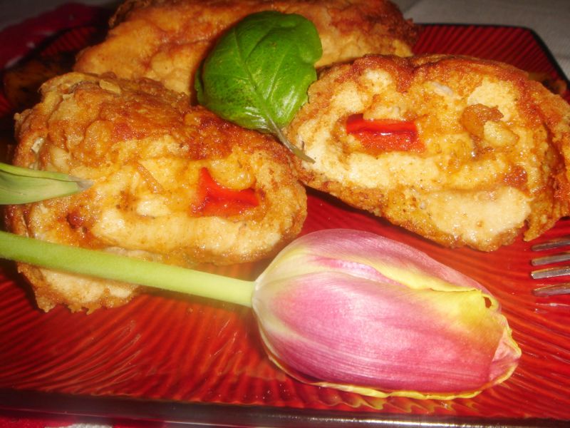 Roladki z kurczaka z serem i papryką