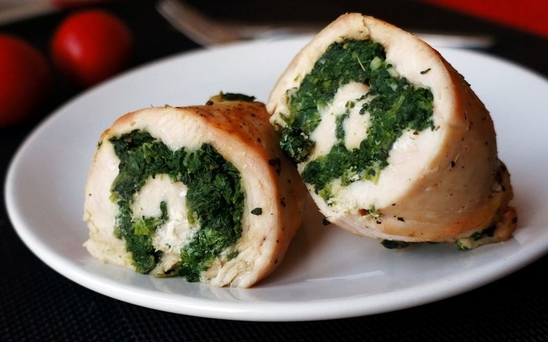 Roladki z kurczaka ze szpinakiem i mozzarellą