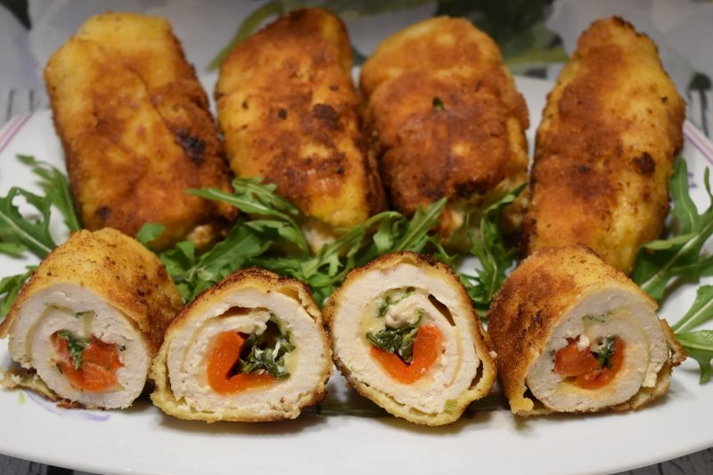 Roladki z pieczoną papryką