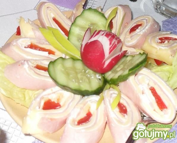 Roladki z sera i szynki