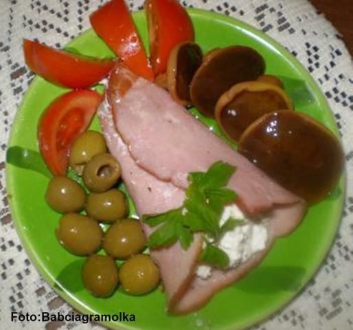 Roladki z szynki z farszem 