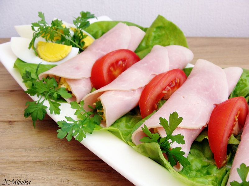 Roladki z szynki z nadzieniem Roladki z szynki z nadzieniem