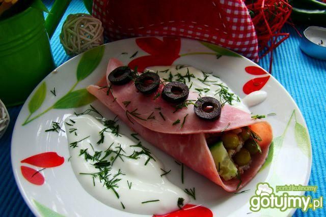 Roladki z szynki z nadzieniem z kaszy 