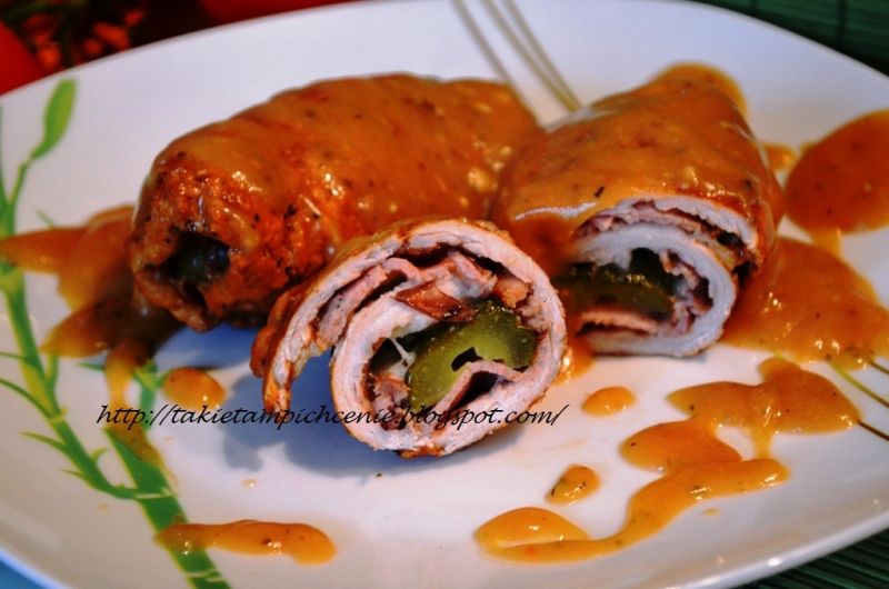 Roladki ze schabu z bracówką i mozzarellą 