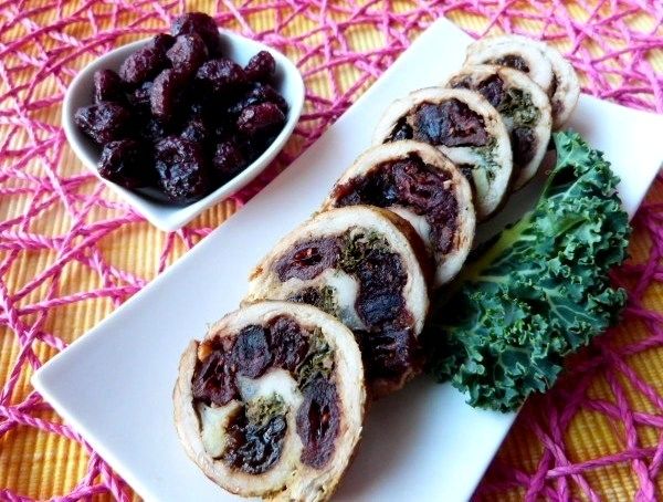 Roladki ze szparagami i żurawiną