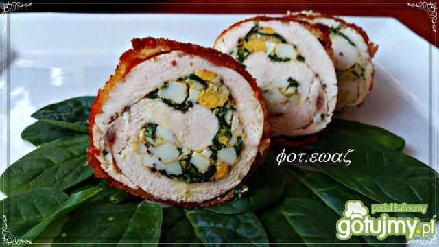 Roladki ze szpinakiem i jajkiem
