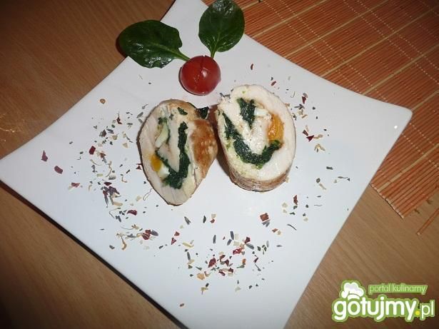 Roladki ze szpinakiem i jajkiem 2 Roladki ze szpinakiem i jajkiem 2