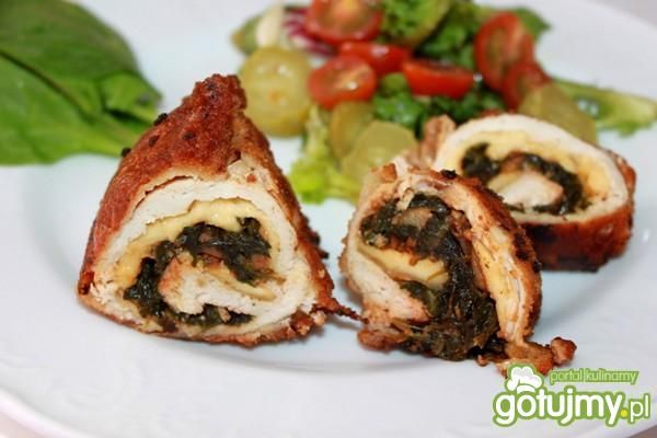 Roladki ze szpinakiem i pieczarkami 