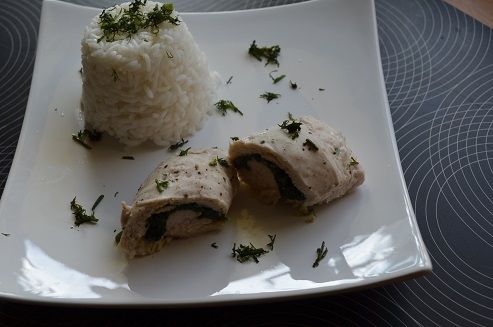 Roladki ze szpinakiem na parze 