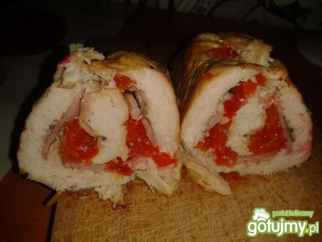 Rolady drobiowe z szynką i papryką