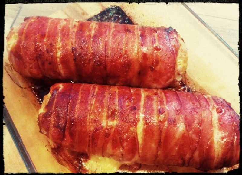 Rolady mielone w boczku