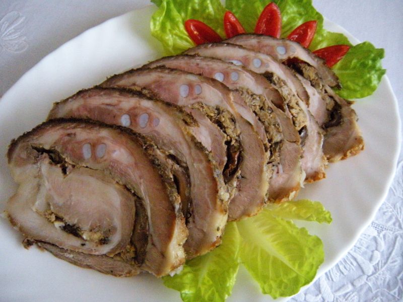 Rolka z boczku z jajecznicą z podgrzybkami  Rolka z boczku z jajecznicą z podgrzybkami