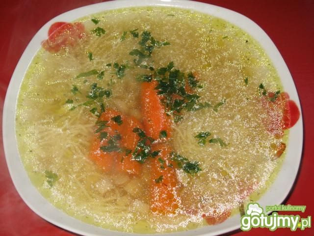 Rosół drobiowy z warzywami i makaronem Rosół drobiowy z warzywami i makaronem