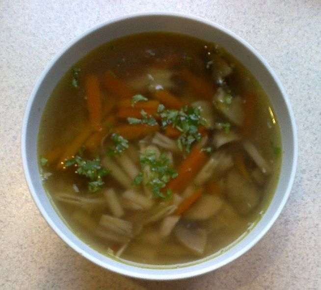 Rosół z mięsem i pieczarkami Rosół z mięsem i pieczarkami