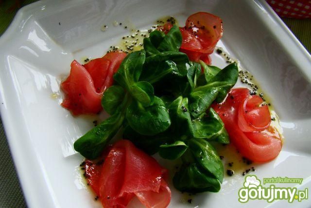 Roszponka z szynką carpaccio Roszponka z szynką carpaccio