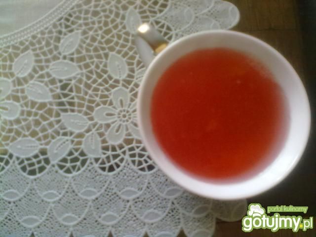 Różowy kompocik z mirabelek