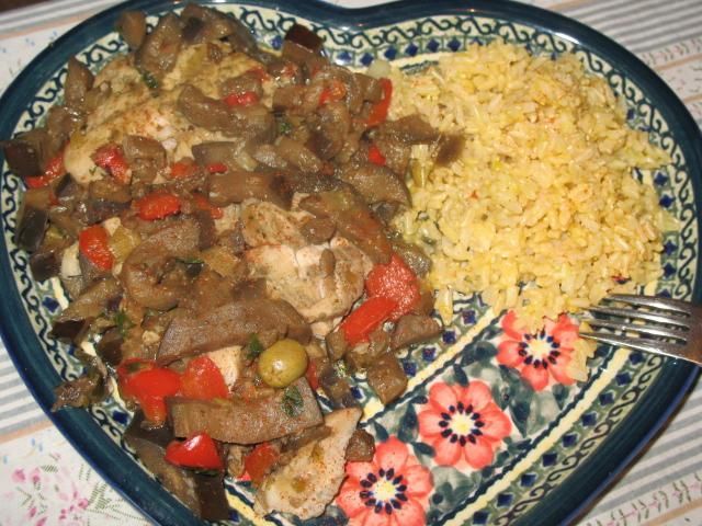 Ryba (dorsz) z bakłażanem