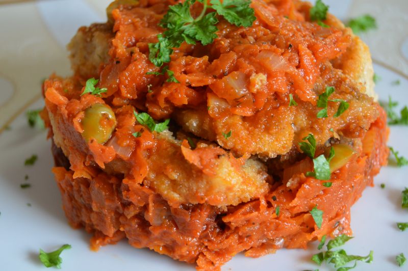 Ryba po grecku z oliwkami Ryba po grecku z oliwkami