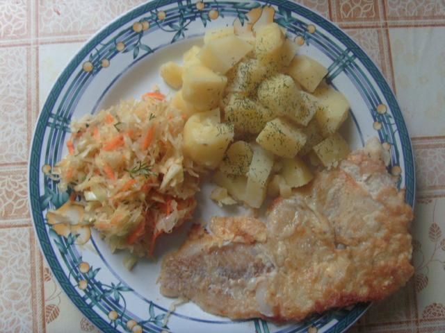 Ryba smażona z surówką Ryba smażona z surówką