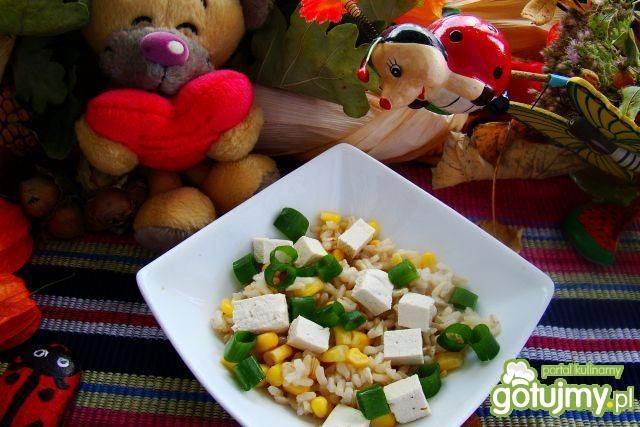 Ryż brązowy z tofu  Ryż brązowy z tofu