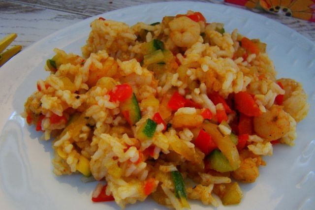 Ryż curry z krewetkami  Ryż curry z krewetkami