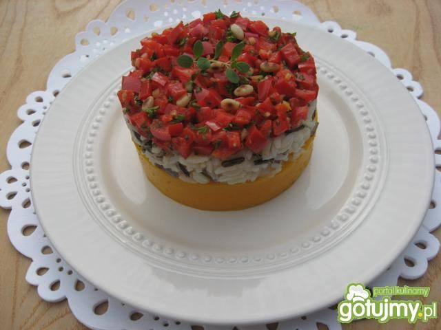 Ryż z dyniowym puree i pikantną salsą