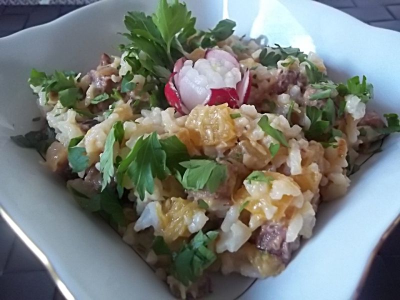 Ryż z kiełbasą i cukinią