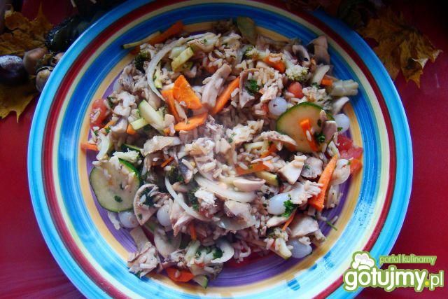 Ryż z kurczakiem i pieczarkami  Ryż z kurczakiem i pieczarkami
