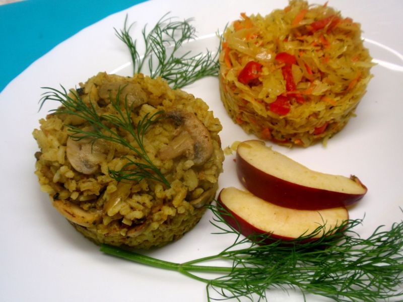 Ryż z pieczarkami z patelni