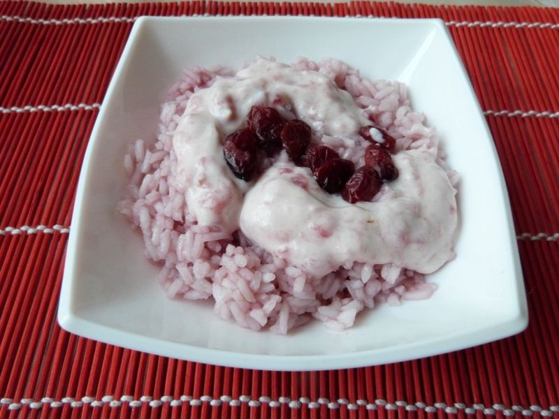Ryż żurawinowy ze śmietaną  Ryż żurawinowy ze śmietaną