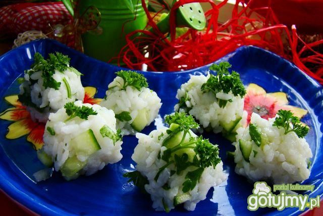 Ryżowe kulki z ogórkiem  Ryżowe kulki z ogórkiem