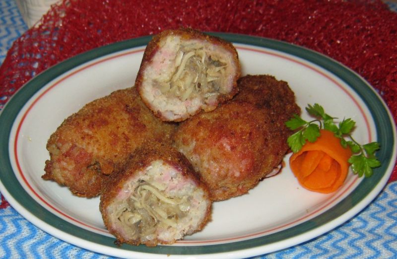 Ryżowe zraziki z pieczarkami Ryżowe zraziki z pieczarkami