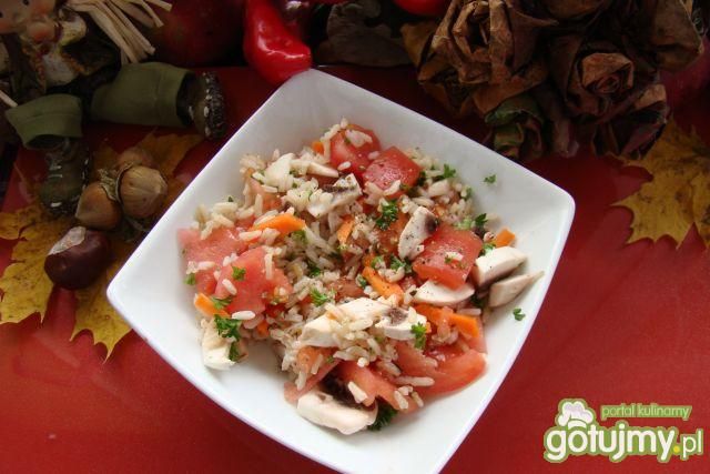 Ryżowo pomidorowa z pieczarkami 