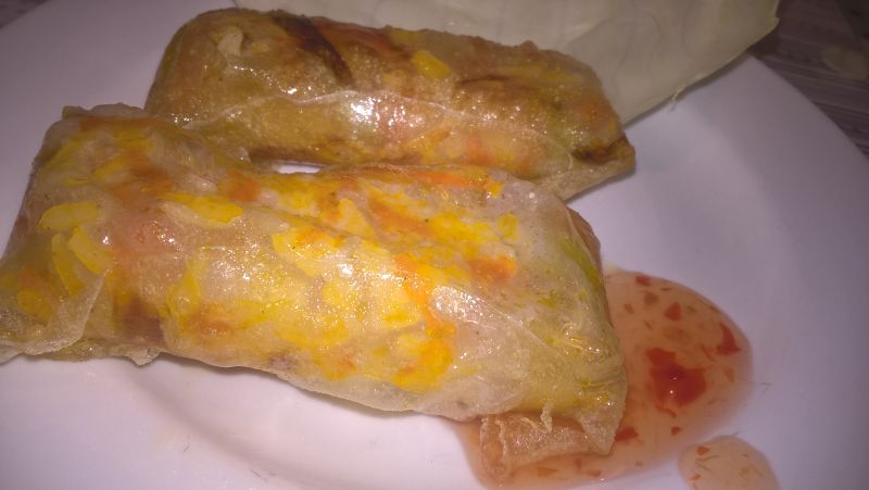 Sajgonki z ryżem i marchewką