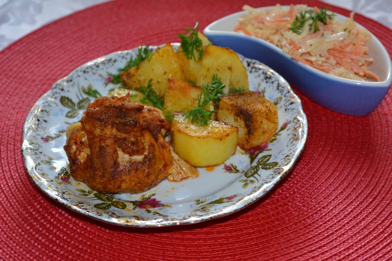 Sakiewki schabowe z pieczarkami i serem Sakiewki schabowe z pieczarkami i serem